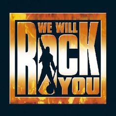 we will rock you poster with fire and flames