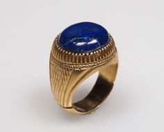 antique handmade Silver Ring  gold-plated by KabulGallery on Etsy Blue Brass Ring Jewelry, Gold Lapis Lazuli Gemstone Rings, Unique Gold Jewelry With Lapis Lazuli, Gold Rings With Lapis Lazuli Gemstone, Vintage Lapis Lazuli Round Jewelry, Gold Lapis Lazuli Ring As Gift, Gold Lapis Lazuli Ring For Gift, Afghan Jewelry, Handmade Silver Ring