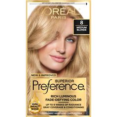 PRICES MAY VARY. Superior Preference Permanent Hair Dye Kit: For gorgeous, fade-defying hair color with dimension, look no further; We pair our gel hair dye formula with Care Supreme Conditioner with Shine Serum to help maintain color vibrancy and provide silk and shine Fade-Defying Hair Color: Superior Preference hair color kits have been our gold standard in hair dyes since 1973; There are over 50 shades to choose from, so you can find the perfect shade for you, from luminous red to cool ash b Long Lasting Hair Color, Cool Blonde Hair Colour, Covering Gray Hair, Cool Blonde Hair, At Home Hair Color, Red To Blonde, Champagne Blonde, Medium Blonde, Cool Blonde