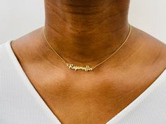 Having your own name, your theme, style, nickname, favourite celebrity name, a role model’s name, alter-ego or the name of a loved one crafted into a necklace is the most beautiful gift you can give to yourself or your intended recipients. #namenecklace #goldnecklace #personalizedgift #fashionlife