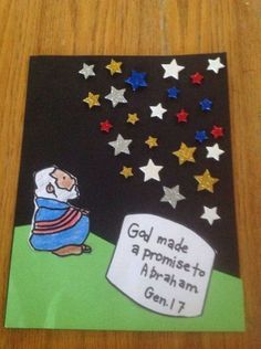 a handmade card with an image of the wise man and stars in the sky