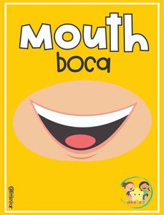 a yellow poster with the words mouth boo on it