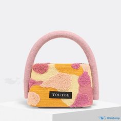 OrcaJump - Compact Handbag - High Quality PU Leather - Available in Blue and Pink Pink Top Handle Bucket Bag, Pink Shoulder Bucket Bag With Top Handle, Pink Large Capacity Bucket Bag With Top Handle, Pink Bucket Satchel With Top Carry Handle, Multicolor Top Handle Bag With Detachable Handle, Daily Use Crochet Top Handle Bag With Detachable Handle, Multicolor Top Handle Bucket Bag For Daily Use, Multicolor Top Handle Bucket Bag, Multicolor Top Handle Shoulder Bag