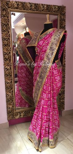 Pink Gharchola Saree In Our Signature Design3 Ghatchola Sarees, Peach Saree, Saree Style, Designer Bridal Lehenga, Gota Work, Wedding Lehenga, Yellow Blouse