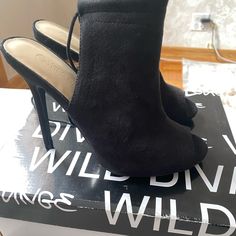 Wild Diva Lounge Heels Size 6.5 Adele-229 Color Black Suede Wild Diva Shoes, Adele, Black Suede, Bootie Boots, Black Color, Diva, Ankle Boots, Lounge, Size 6