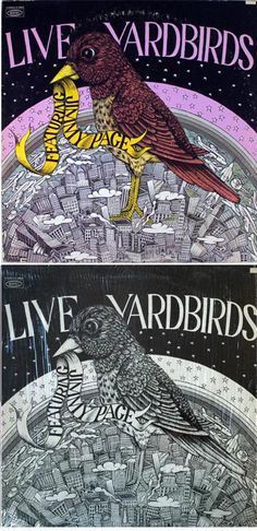 the cover art for live yardbirds'album, with an image of a bird on top