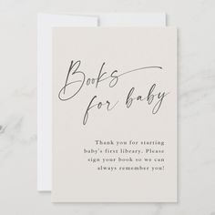 a card with the words baby's for baby written in cursive writing