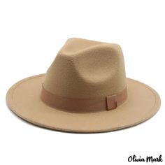 Olivia Mark - Imitation tweed jazz hat with the same color ribbon tie-dye gentleman winter large eaves felt hat Women Winter Hats, Stylish Winter Hats, Best Winter Hats, Fedora Women, Women Fedora, Womens Visor, Fedora Hat Men, Womens Fedora, Beige Wedding