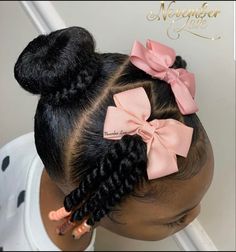 Natural Hairstyles For Kids, Hairstyles For Kids, Natural Hairstyles, Cute Hairstyles, African American, Braids, Hairstyles, Hair, Pink