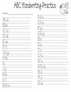 the abc handwriting practice sheet for children