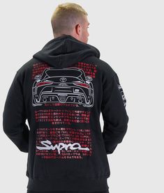 The Toyota Supra is a 90s JDM icon and this hoodie pay tributes to the latest model; the Supra MK5. With its bold and vibrant design on the front and rear of the hoodie, sturdy metal zip and added decals on the hood and sleeves, this hoodie is bound to turn heads and show off your love for the classic MK5 Supra. Mk5 Supra, 90s Jdm, Boxing Day Sales, Online Promotion, Custom Quotes, Vibrant Design, Bmw E36