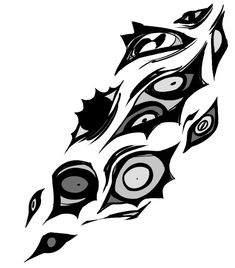 a black and white drawing of an abstract design