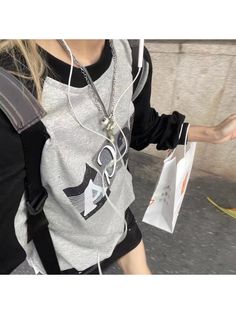 Grunge Long Sleeve Gray Tshirts Women Harajuku Vintage 90s Graphic T Shirts Female Kpop Streetwear Sweatshirts - heihui,XXL Y2k Gray T-shirt For Streetwear, Harajuku Long Sleeve T-shirt For Summer, Harajuku Long Sleeve T-shirt For Streetwear, Harajuku Crew Neck Top For Streetwear, Gray Long Sleeve Hip Hop Top, Hip Hop Long Sleeve T-shirt For Summer, Harajuku Graphic Print T-shirt For Fall, Harajuku Style Cotton T-shirt For Fall, Harajuku Long Sleeve Tops With Letter Print