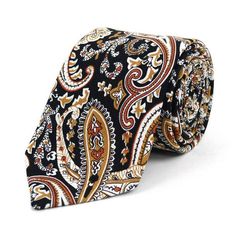 100% Cotton 58" long and 2.5" wide Slim Tie Parquet Hand Made Top quality fabric Imported Paisley Wedding, Gold Paisley, Custom Trucker Hats, Painted Hats, Slim Tie, Wild Rag, Paisley Tie, Cuff Earrings, Custom Hats