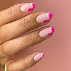 Short Nail Trends, Trendy Short Nails, Round Nail Designs, Nail Shapes Squoval, Squoval Nails, Short Gel Nails, Cute Simple Nails