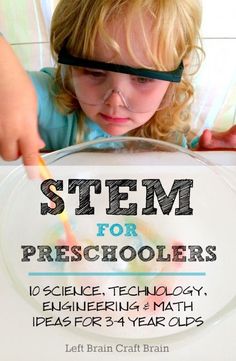 STEM for Preschoolers 10 Science, Technology, Engineering, & Math Ideas for 3 to 4 Year Olds from Left Brain Craft Brain Pin Stem For Preschoolers, Stem Preschool, Stem Activities Preschool, Science Technology Engineering Math, Preschool Stem, Stem Ideas, Block Play, Stem Kits, 5 Senses