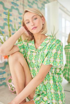 Snooze away in style. Crafted from a buttery soft cotton with a scalloped trim, these pajamas will truly have you feeling like a sleeping beauty. Mix and match our Short and Long Pajamas to suit your style, but please note this set is sold as a short sleeve top and pants. Long Pajamas, Pajama Short Set, Anti Wrinkle Treatments, Pajama Short, Park Designs, Drawstring Waist Shorts, Blonde Model, Kirsten Dunst, Scalloped Trim