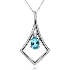 Aquamarine Serenity: 14K White Gold Pendant with Diamond Accent Fine Jewelry Aquamarine Pendant, White Gold Aquamarine Pendant Jewelry, Elegant Aquamarine Gemstone Necklace, Luxury Aquamarine Pendant Jewelry, Light Blue Aquamarine Pendant Necklace, Understated Glamour, Ocean Depth, Aquamarine Colour, White Gold Pendant