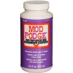 the bottle of mop poge is shown in purple and white colors, with an orange top