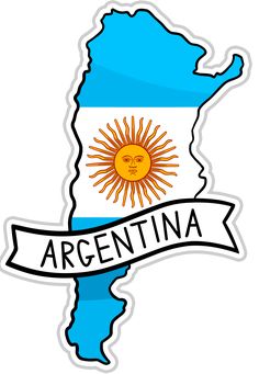 the map of argentina with an emblem on it