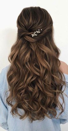 Stunning half bun hairstyle ideas | Trendy hairstyle ideas Fall Wedding Hairstyles, Bridal Hair Inspiration, Easy Hairstyles For Medium Hair, Bride Inspiration, Wedding Updo, Wedding Hairstyles For Long Hair, Easy Hairstyles For Long Hair, Quick Hairstyles, Wedding Hair And Makeup