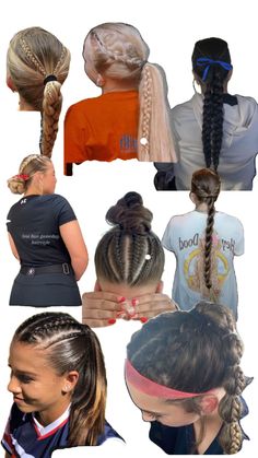 Braided Hairstyles For Swimming, Cute Hair For Volleyball, Sport Hairstyles For Short Hair, Wrestling Hairstyles, Basketball Hair, Running Hair, Cute Volleyball Hairstyles, Softball Hair