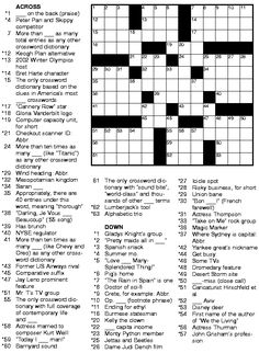 the printable crossword puzzle for adults