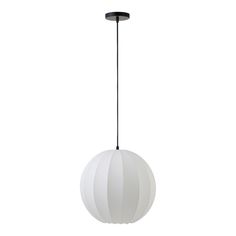 a white light hanging from a ceiling fixture