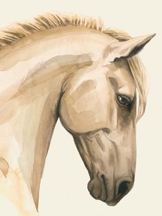 a painting of a white horse's head