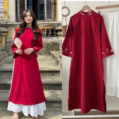 Hello , thanks for visiting my shop Brand New High Quality Vietnamese Ao Dai. Ao Dai for women 40-77 kgs Ao Dai full set ( dress + pants) *These are Asian size <>US Petite size .Please order 1,2 size bigger to your normal size  Full size XS/ S/ M/ L/ XL/ 2XL/ 3XL. S: burst 33in - waist 25in -length 55 in M: burst 35in -waist 27in  -length 55 in L: burst 37in -waist 29 in -length 55 in XL: burst 39in -waist 31 in -length 55 in XXL: burst 41in -waist 33in -length 55 in 3XL: burst 43in -waist 35in -length 55 in Please refer the size chart to select your size. If you are not sure about your size, please message me. Hope you have found your favorite dress .Thank you Spring Wedding Long Kurta, Red Wedding Kurta For Spring, Long Sleeve Ao Dai For Eid Wedding, Long Sleeve Ao Dai For Wedding Eid Festival, Red Ao Dai For Spring Wedding, Full Set, Petite Size, Favorite Dress, Dress Pants