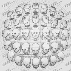 a bunch of heads are shown in the shape of a circle