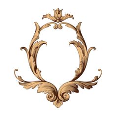 an ornate gold frame on a white background