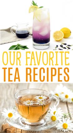 the ingredients for this tea recipe include lemons, lavender and chamole