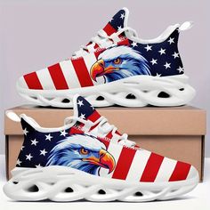 American Flag Women's Stylish Sneakers Lace - Temu Retro Handbags, Eagle Design, Breathable Sneakers, Lacing Sneakers, Stylish Sneakers, Flat Sneakers, Printed Sweatshirts, Mens Casual Shoes