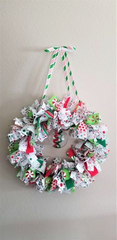 a christmas wreath hanging on the wall