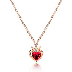 PRICES MAY VARY. ♥ Crown Heart Necklace Red: "You are the Only queen in my Heart" Design set with heart shaped red cubic zirconia, as a perfect Valentines gifts Anniversary gifts or Birthday gifts for women. ♥ Material: Eco-friendly brass, it is lead free and nickel free, in platinum plating, 3 times finish by human hand to keep the color. ♥ Packing by nice gift bag, ready for gift. It will be the best gift for her and yourself. ♥ Return policy: Fully refund if there is any quality problem or if Red Heart Cut Necklace For Mother's Day, Heart Necklace Red, Pendant Choker Necklace, Wedding Promises, Pendant Choker, Gifts Anniversary, Necklace Red, Best Gifts For Her, Human Hand