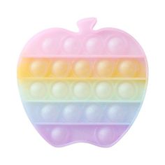 an apple shaped eraser with different colors