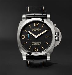 Panerai was once the best kept secret of the watch world, with references like this 'Luminor Marina 1950' worn only by Italian naval officers during underwater missions. Driven by a precise calibre P.9010 automatic movement, it has a stainless steel case fitted with a signature 'sandwich' dial – two plates are separated by a luminous fill that makes the markers easy to read in any condition. It's specially designed for use below sea level, has a hermetically sealed winding crown and is water-res Panerai Luminor Marina, Luminor Marina, Panerai Watches, Panerai Luminor, Best Kept Secret, Dive Watches, Luxury Watches For Men, Watch Sale, Watch Collection