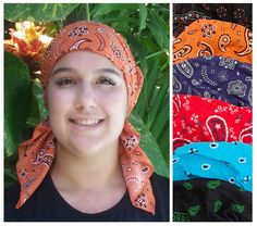 Elastic back for easy-on, easy-off style.  Perfect to wear for those with hair loss or as a fun fashion statement. Machine Wash Cold. Made in the USA. 100% Cotton Size:  Medium Casual Adjustable Bandana Print Headwrap, Casual Summer Headscarf With Matching Headband, Casual Adjustable Headscarf With Matching Headband, Lightweight Casual Summer Headwrap, Casual Bandana Print Headwrap One Size, Casual Stretch Headwrap, Casual Cotton Headscarf One Size Fits Most, Adjustable Cotton Casual Headscarf, Adjustable Casual Cotton Headscarf