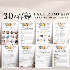 baby shower games with pumpkins, leaves and other things to do in the fall