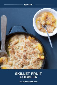 Skillet Fruit Cobbler Recipe | Balanced Bites Cornmeal Biscuits, Skillet Peach Cobbler, Southern Recipes Desserts, Fresh Peach Cobbler, Southern Peach Cobbler, Peach Cobbler Easy, Iron Skillet Recipes, Southern Desserts, Cast Iron Skillet Recipes