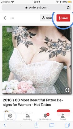 an image of a woman with tattoos on her chest