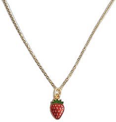 Trendy Strawberry Print Jewelry As Gift, Trendy Strawberry Print Jewelry Gift, Casual Gold Charm Necklaces As Gifts, Casual Gold Charm Necklace As Gift, Casual Gold Charm Necklaces For Gift, Sweet Strawberry Print Jewelry As Gift, Sweet Gold Necklace As Gift, Sweet Gold Necklace For Gift, Sweet Gold Necklace Perfect For Gift