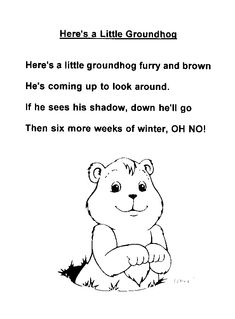 the groundhog poem is shown in black and white