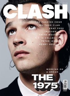 the front cover of clash magazine featuring an image of a man in a suit and tie