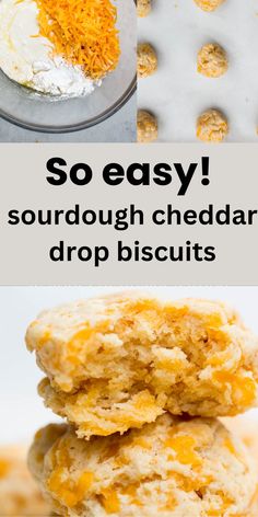 sourdough discard cheddar biscuits in a stack Same Day Bread, Quick Sourdough Discard Recipes, Sourdough Discard Cookies, Discard Cookies, Cheddar Drop Biscuits, Easy Baked Goods, Easy Sourdough Discard Recipes, Using Sourdough Discard, Beginner Sourdough