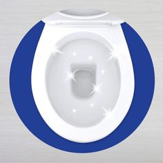 a white and blue toilet with the lid up