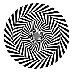 an abstract black and white image with stripes in the center, forming a spiral pattern