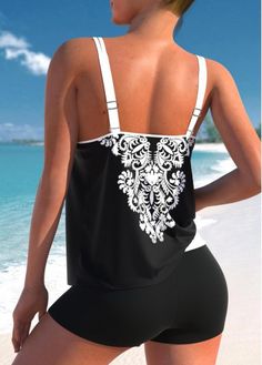 Swimsuits | Swimwears | Swimdress & Bikinis For Women Online | ROTITA Pink Tankini, Black Tankini Top, Blue Tankini, Swimsuit Two Piece, Tankini Swimwear, Striped Tankini, Black Tankini, Womens Tankini, Printed Tankini