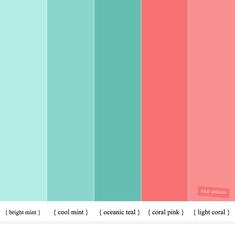 the color scheme for coral and mint green